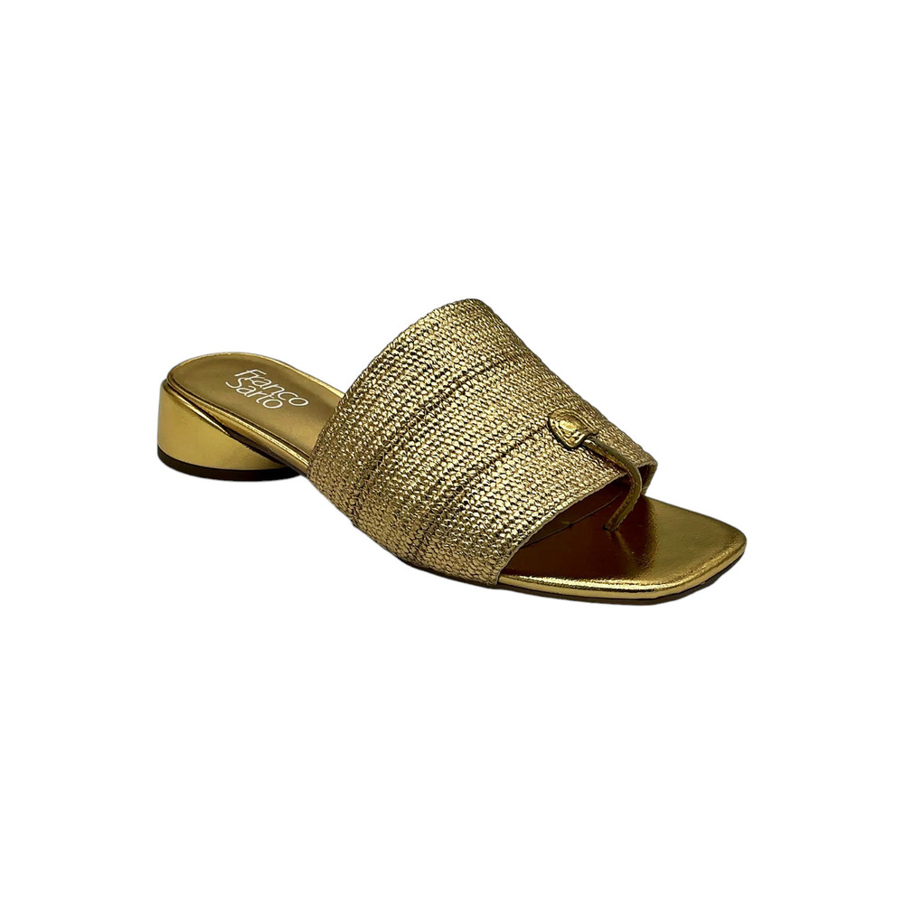 Franco Sarto Women's Loran Stacked Heel Slide Dress Sandals Gold - Medium